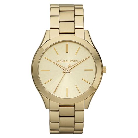 michael kors mini slim runway gold tone watch|Michael Kors runway chronograph.